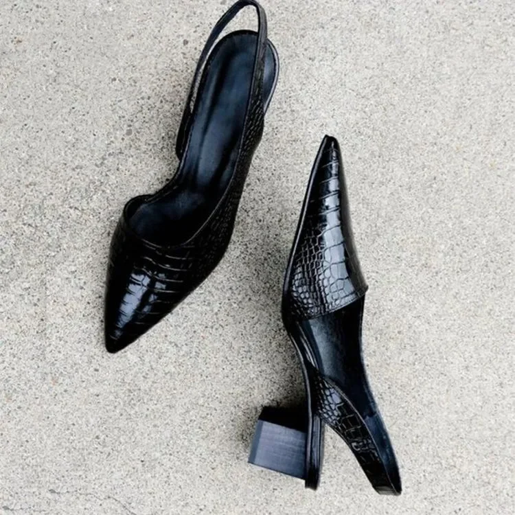 Slingback Pumps with Block Heels - Annika - Image 7