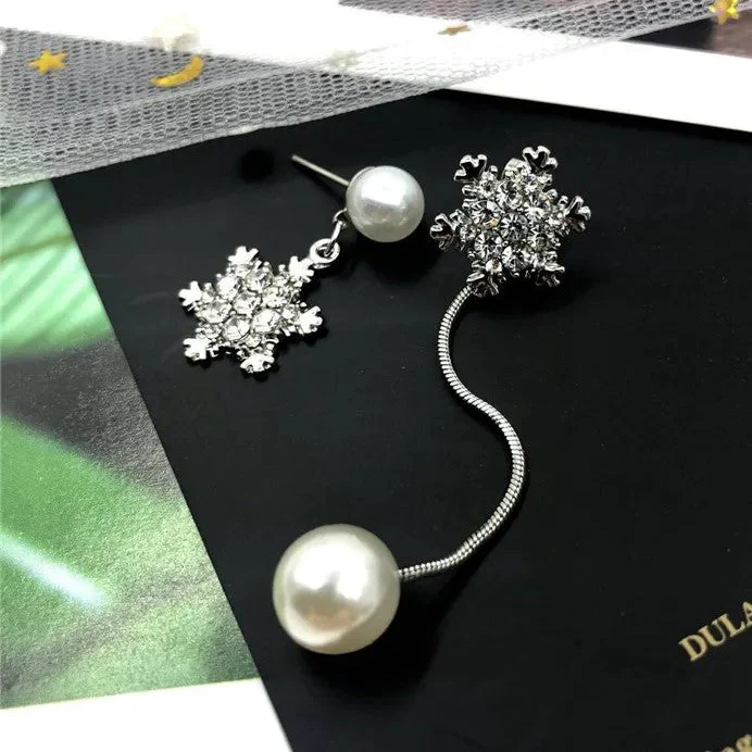Snowflake Drop Earrings - Elegant Winter Jewellery - Image 2
