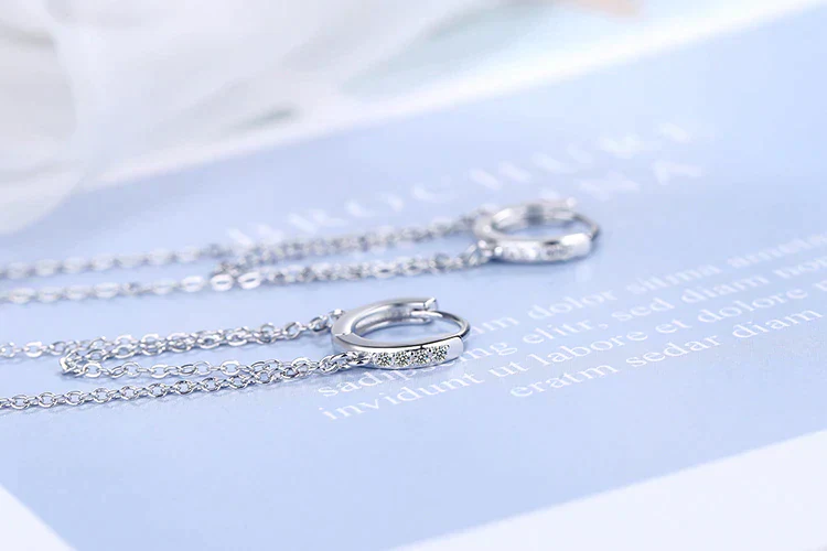 Sparkling Chain Earrings | Elegant Dangle Earrings for Women - Image 2