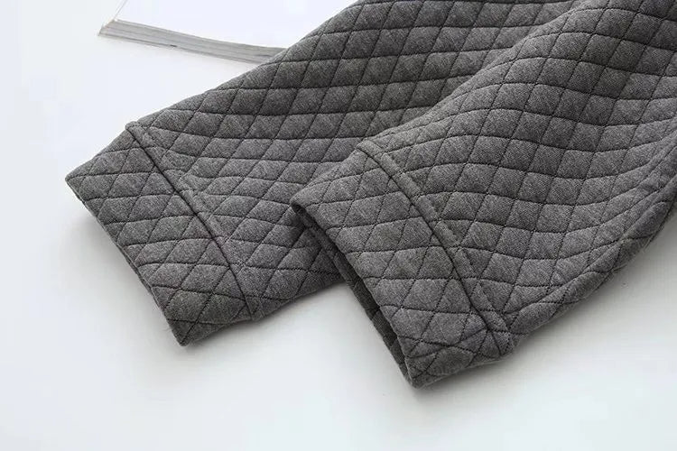 Spring Plus Size Checkered Knit Jacket - Image 13