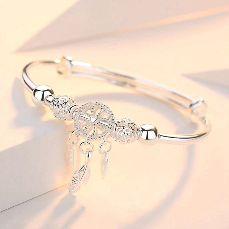 Sterling Silver Dreamcatcher Bracelet | Protection & Positivity Ensemble - Image 2
