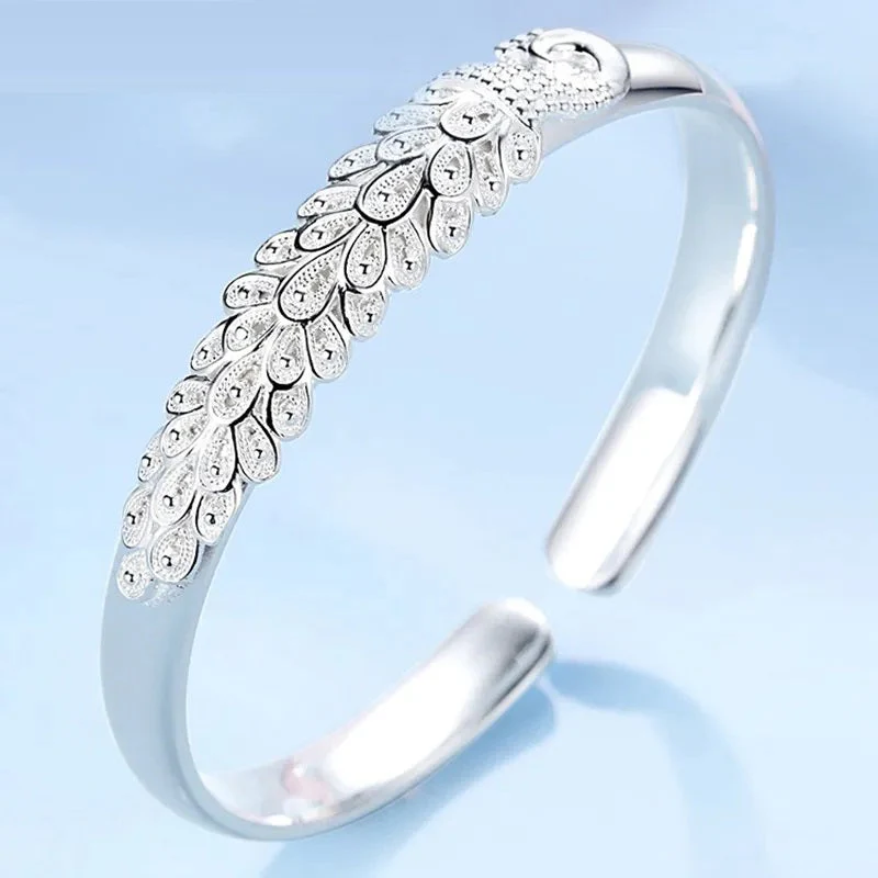 Sterling Silver Peacock Charm Bracelet - Image 2