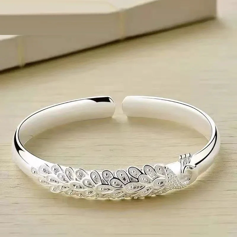Sterling Silver Peacock Charm Bracelet - Image 6