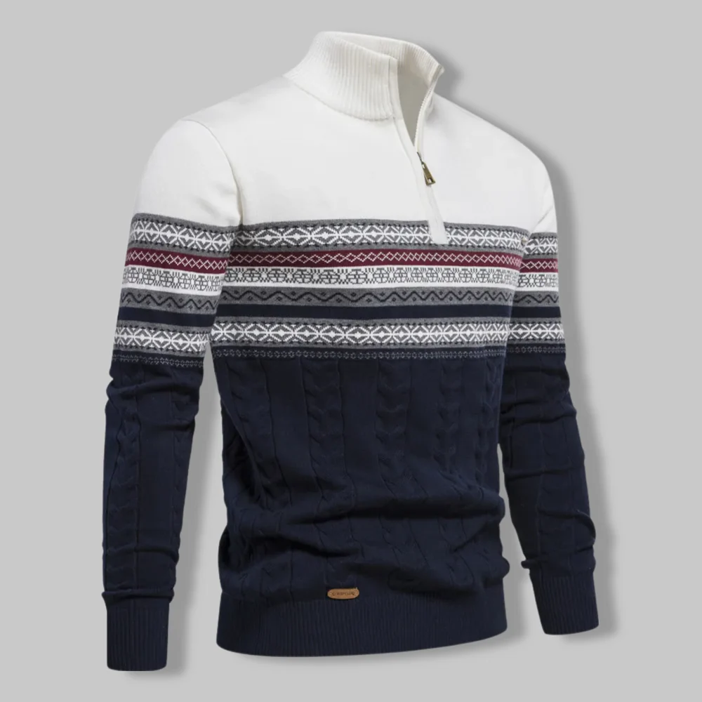 Striped Zip Sweater - SummitZip - Image 3