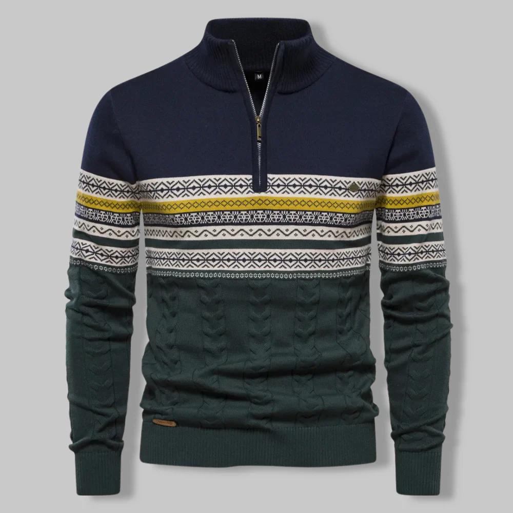 Striped Zip Sweater - SummitZip - Image 4
