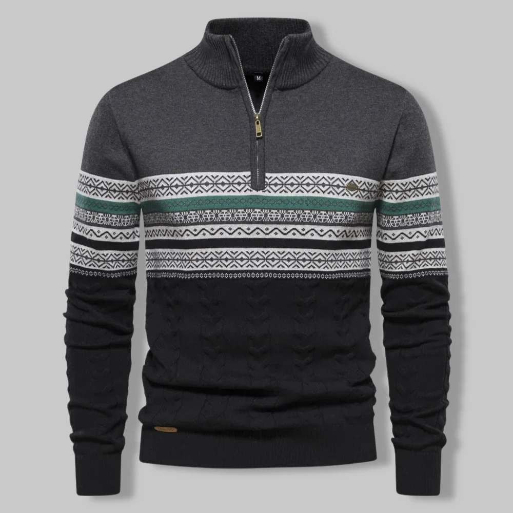 Striped Zip Sweater - SummitZip - Image 5