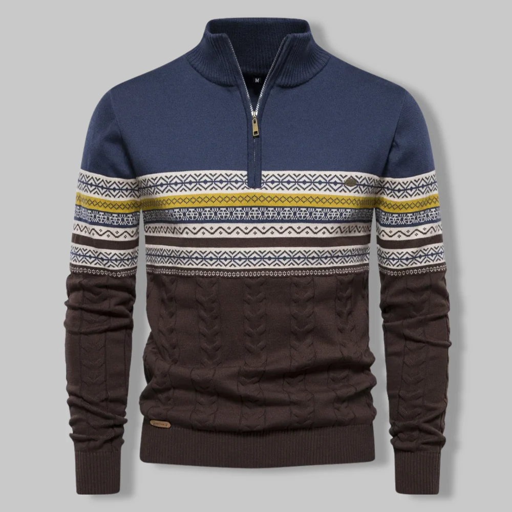 Striped Zip Sweater - SummitZip - Image 6