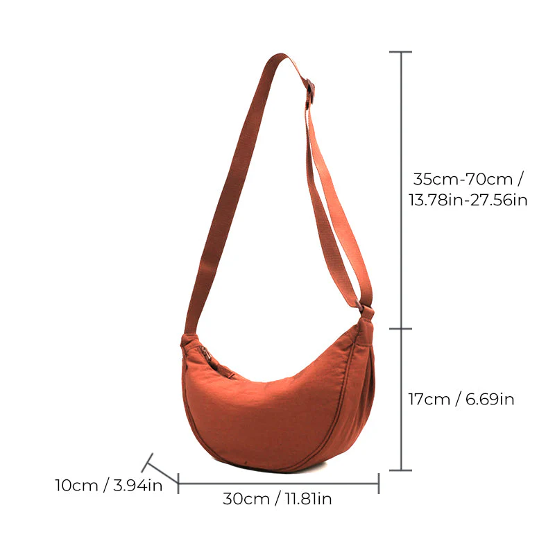 Stylish Half Moon Crossbody Bag - Luna - Image 15