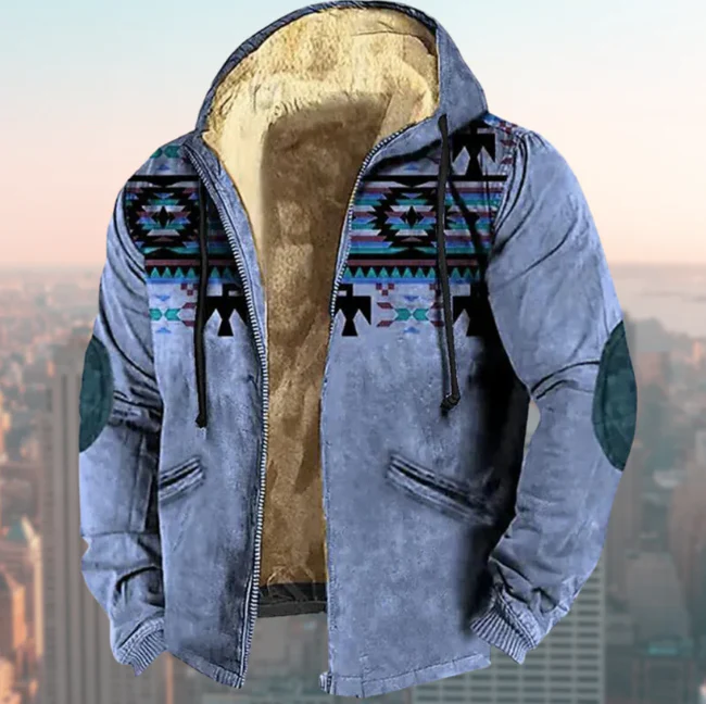 Stylish Jacket with Indigenous Print – Liam - Image 3