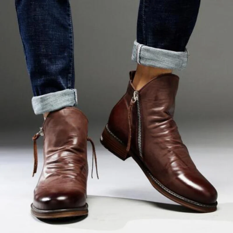 Stylish Leather Men's Boots - Milan - Image 5