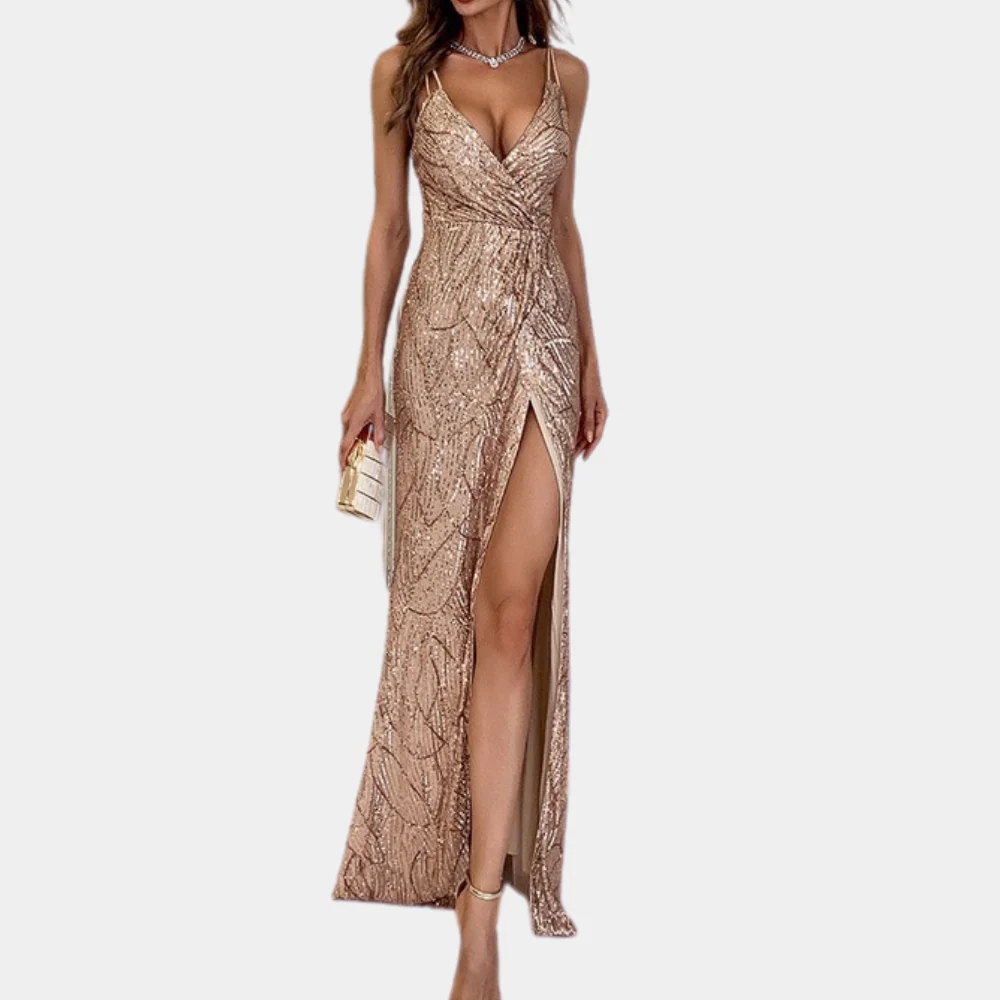 Stylish Long Sequin Dress - Aurora - Image 4