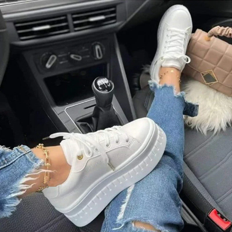 Stylish Luxe Platform Women's Sneakers - Nina