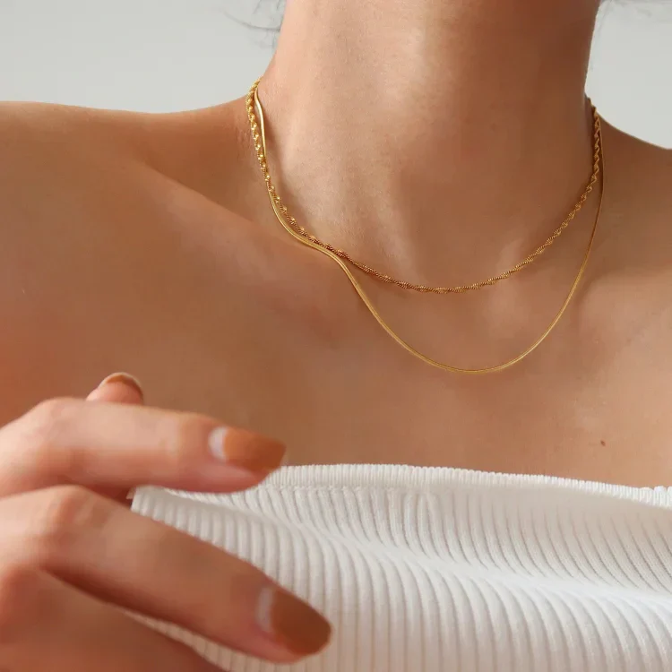 Stylish Slim Snake Chain Necklace – Isis - Image 3
