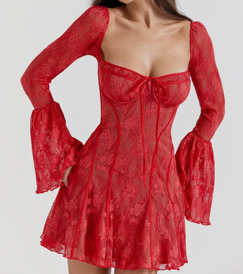 Stylish summer dress for women with lace and an open back – Julisa - Image 9