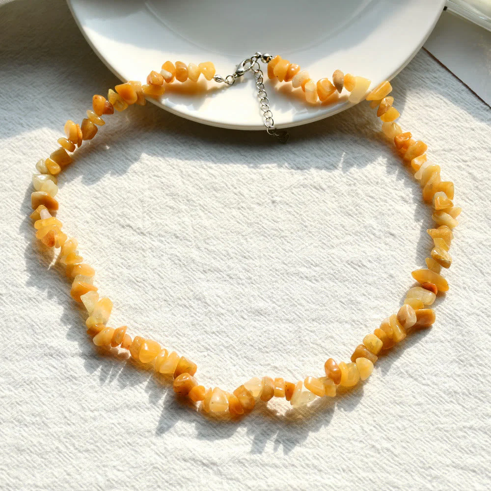 Stylishly Shaped Polished Crystal Necklace - Lina - Image 30
