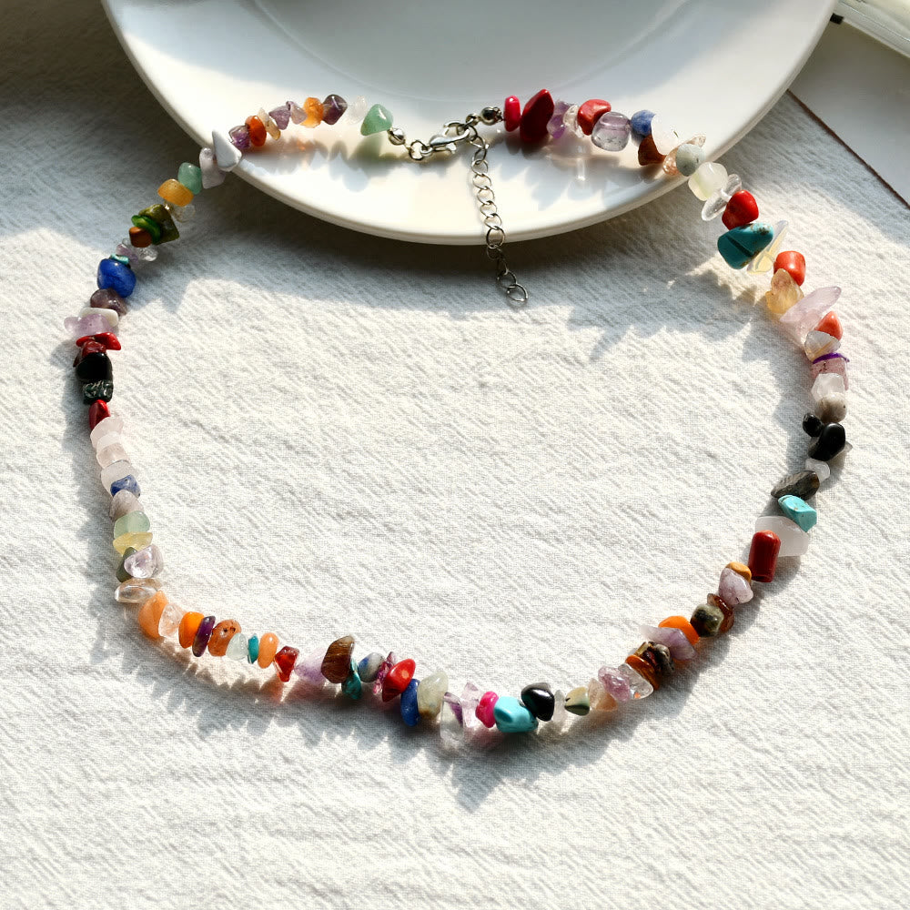 Stylishly Shaped Polished Crystal Necklace - Lina - Image 34