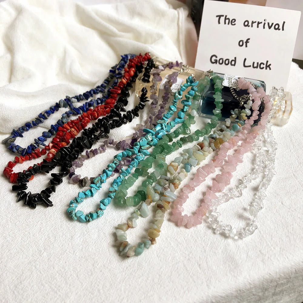 Stylishly Shaped Polished Crystal Necklace - Lina - Image 37