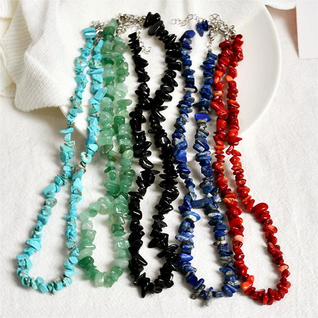 Stylishly Shaped Polished Crystal Necklace - Lina - Image 38