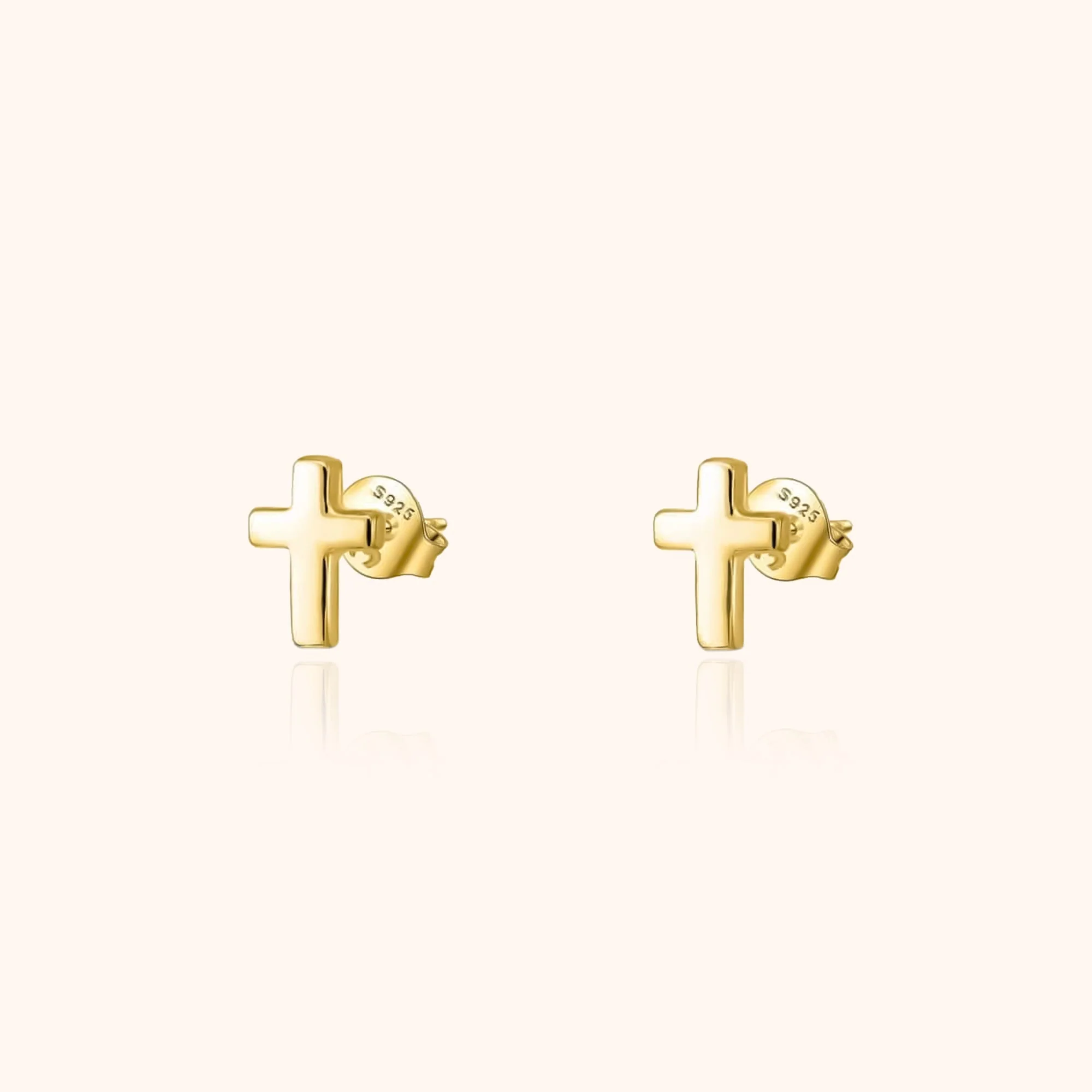 Subtle Cross Earrings - Lena - Image 5