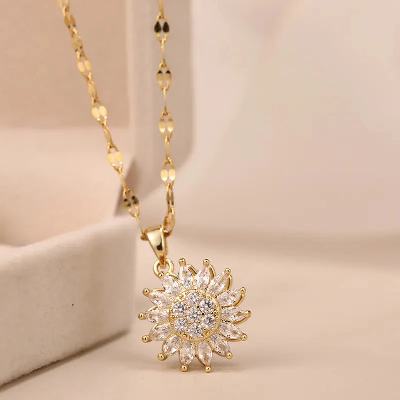 Sunflower Spin Duo Necklace | Elegant and Versatile Jewellery - Image 6