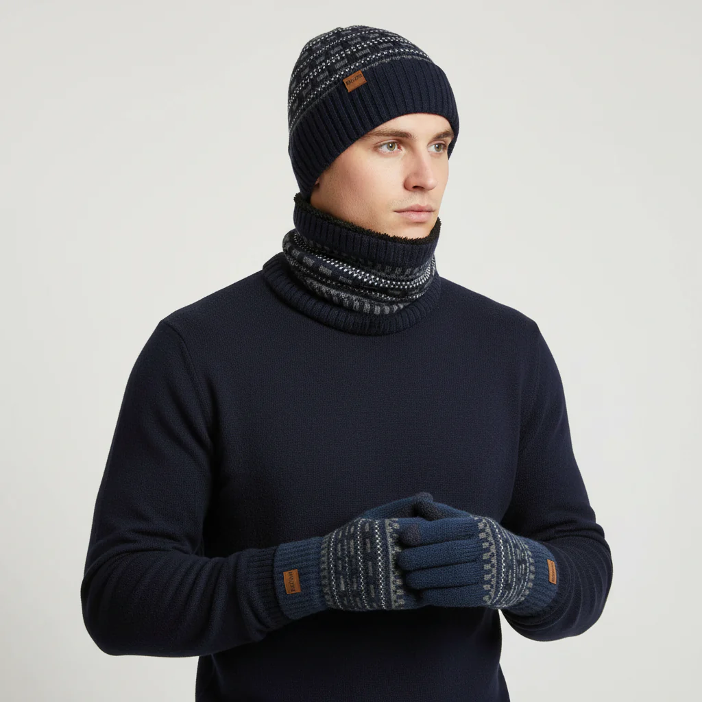 Three-Piece Knitting Set with Fleece Lining - Fleeceon - Image 7
