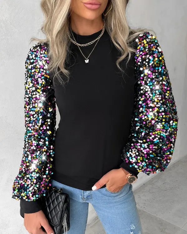 Trendy Ladies' Blouse with Colourful Balloon Sleeves - Lorena - Image 2