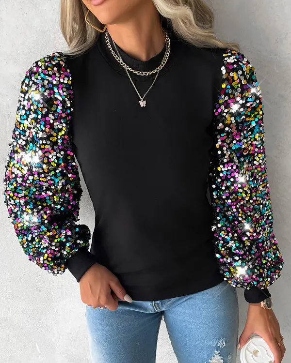 Trendy Ladies' Blouse with Colourful Balloon Sleeves - Lorena - Image 3