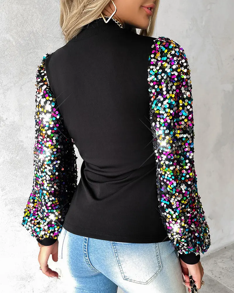 Trendy Ladies' Blouse with Colourful Balloon Sleeves - Lorena - Image 5