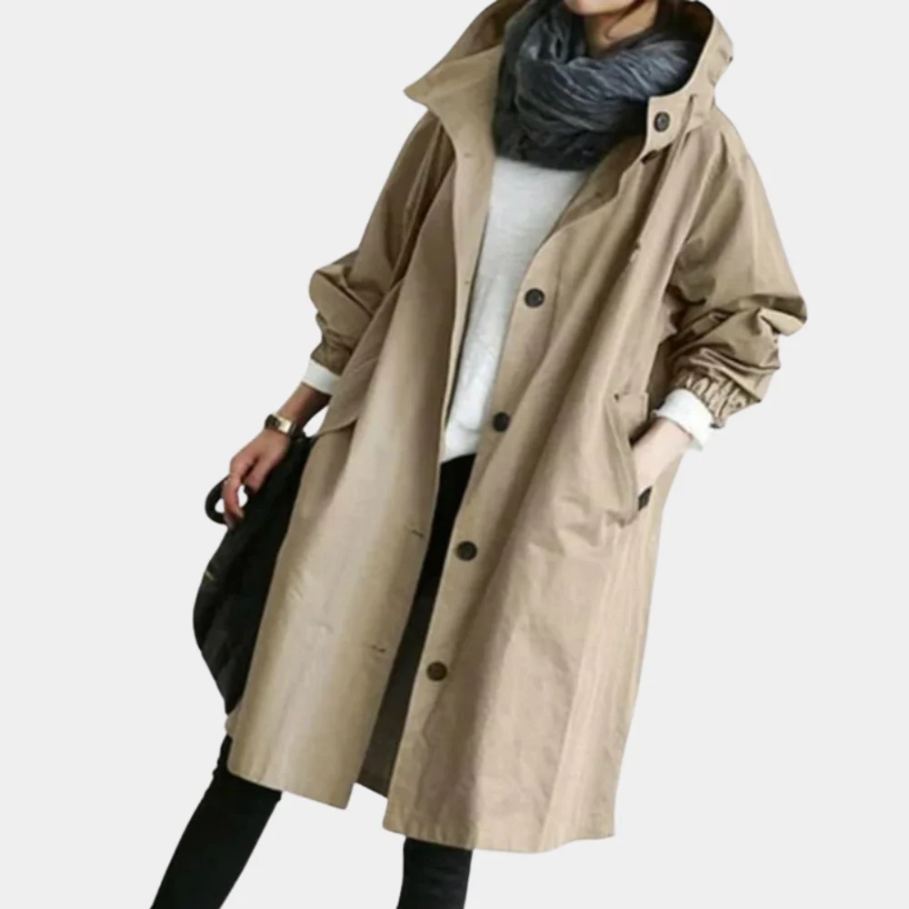 Trendy Long Women's Coat - Alessia - Image 4