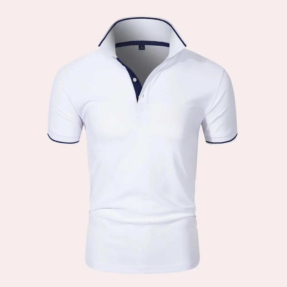 Trendy White Men's Polo - Tiberius - Image 6