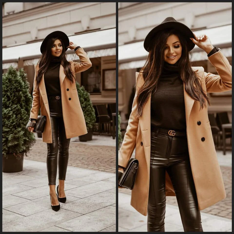 Stylish Long Brown Jacket | Comfortable Women's Outerwear - Image 4