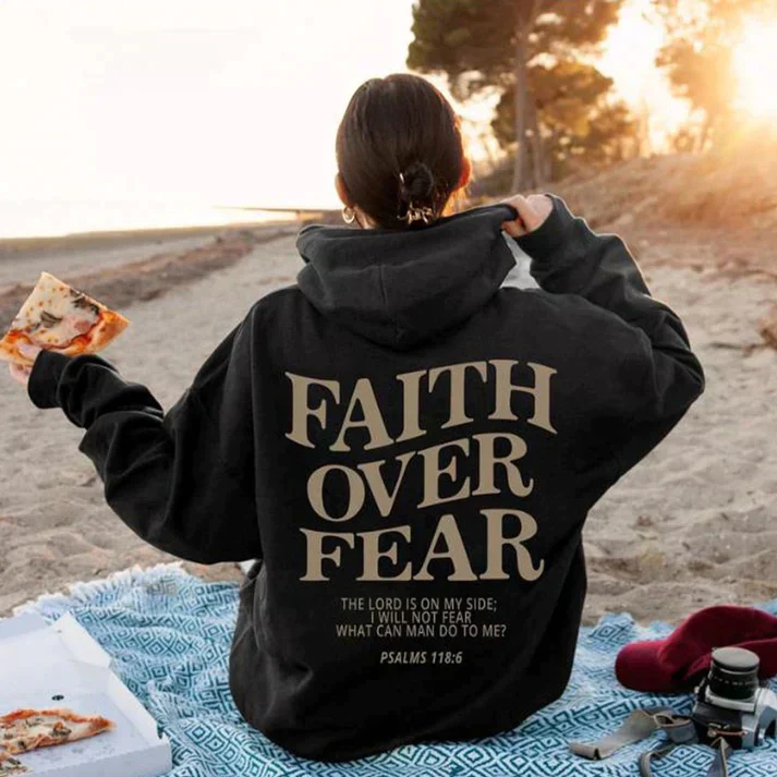 Unisex Hoodie "Faith Over Fear" Psalm 118:6 - Faithmore - Image 2