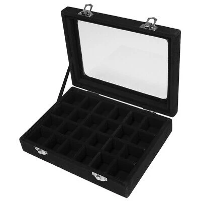 Velvet Transparent Lid Jewellery Box - Image 3