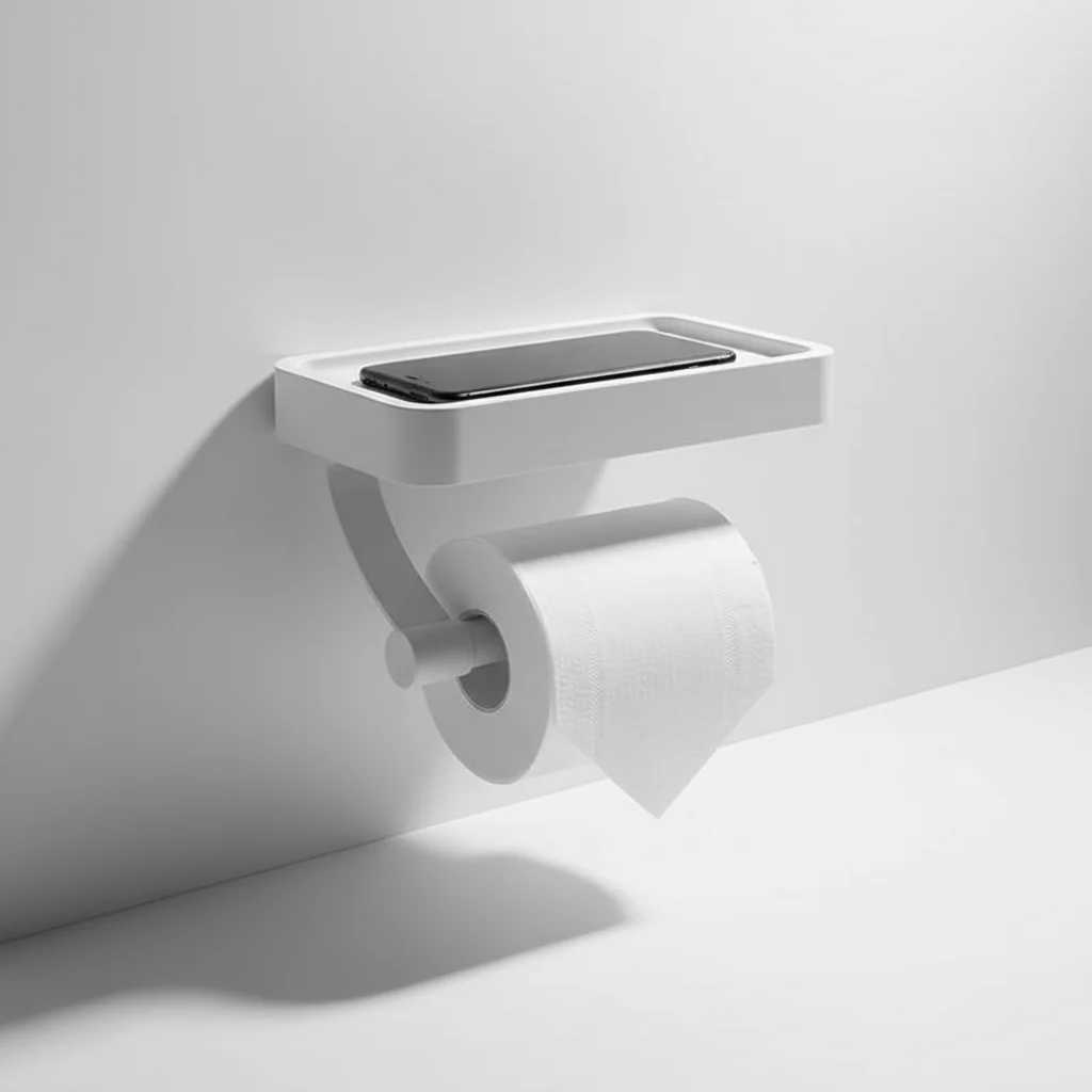 Wall-mounted toilet paper holder - RollDock - Image 5