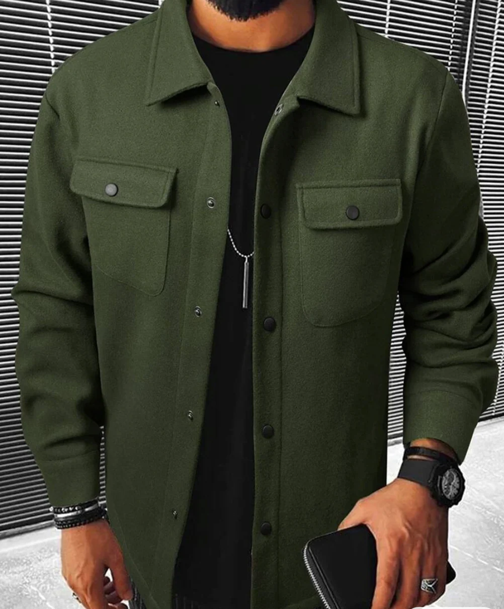 Warm men's shirt with pockets - Mateo - Image 8