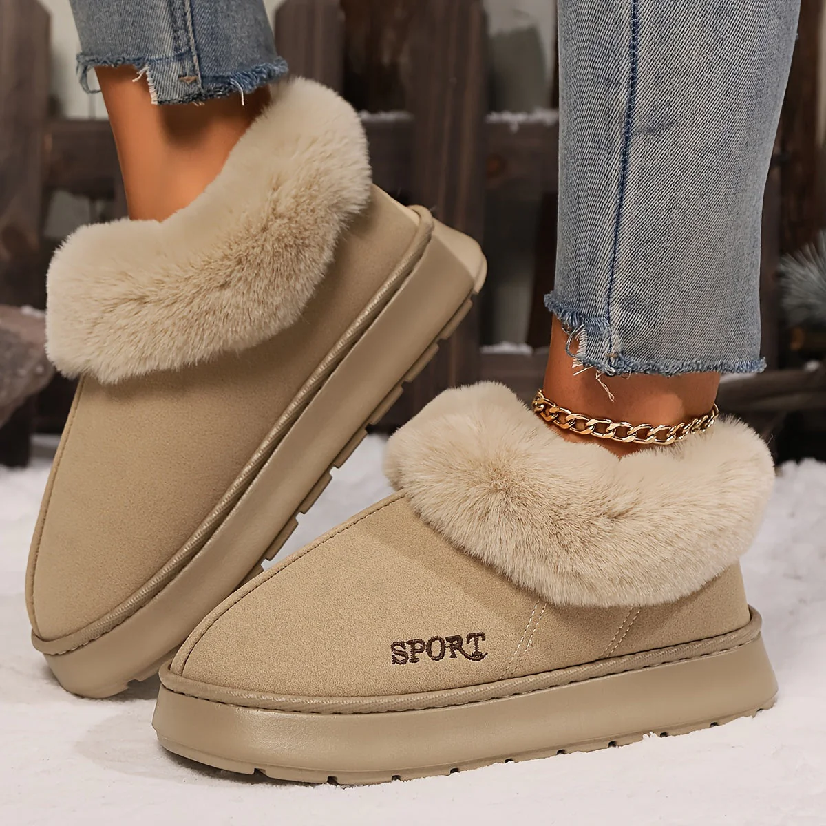 Warm Plush Ladies Slippers with Non-Slip Sole - Sienna - Image 10
