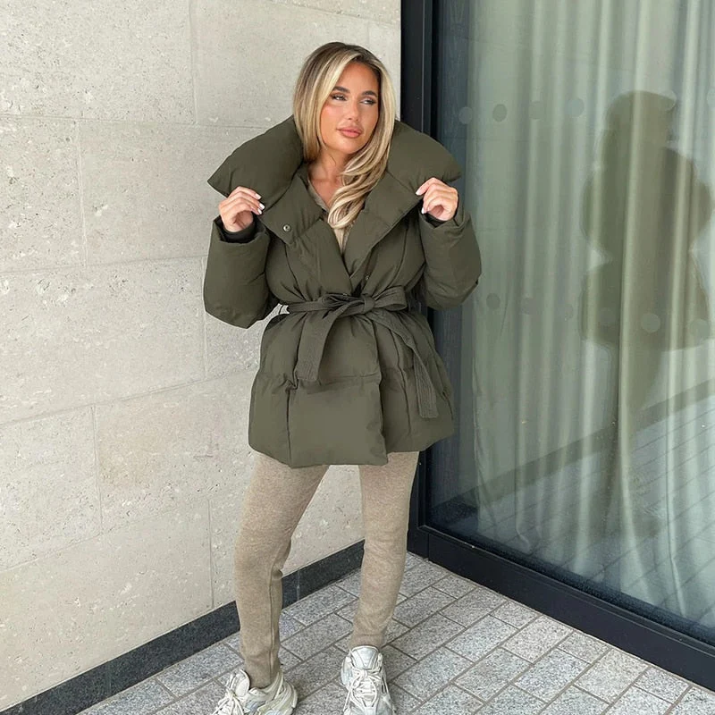 Warm Thick Jacket with Belt | Stylish & Cosy - Image 3