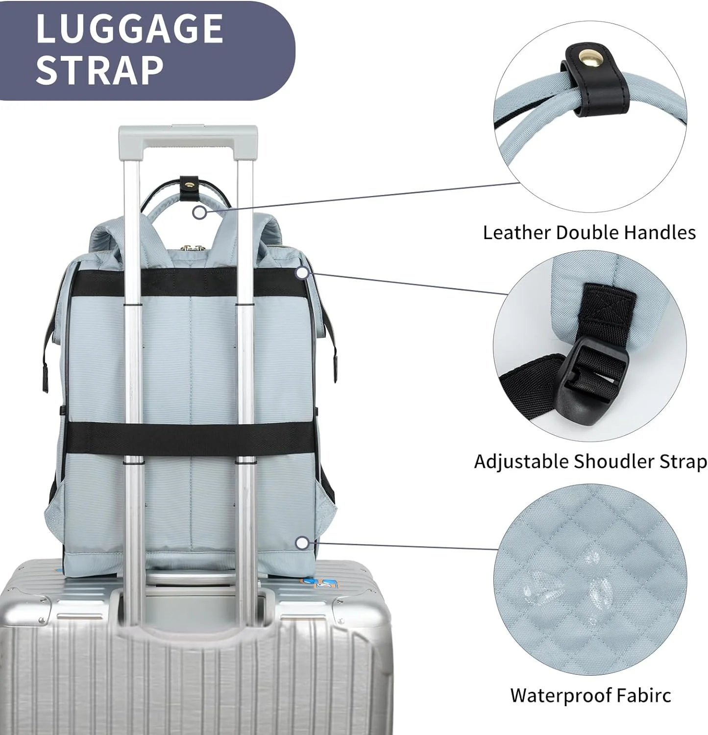 Water-Repellent Expandable Laptop Backpack with RFID Protection & USB Port - Image 5