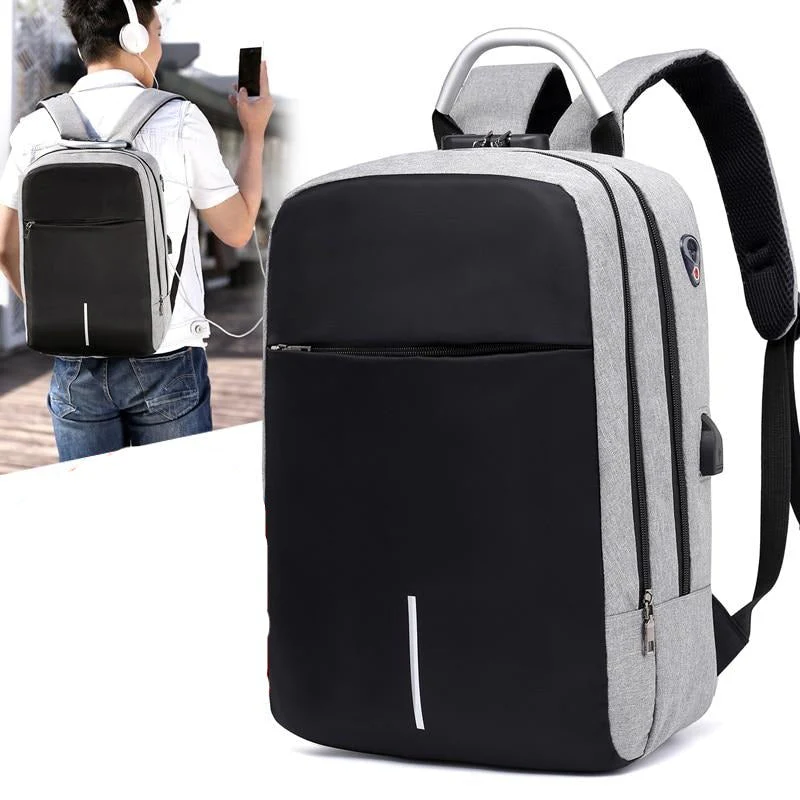 Water-Resistant Anti-Theft Backpack with USB Charging Port – SafeCarry