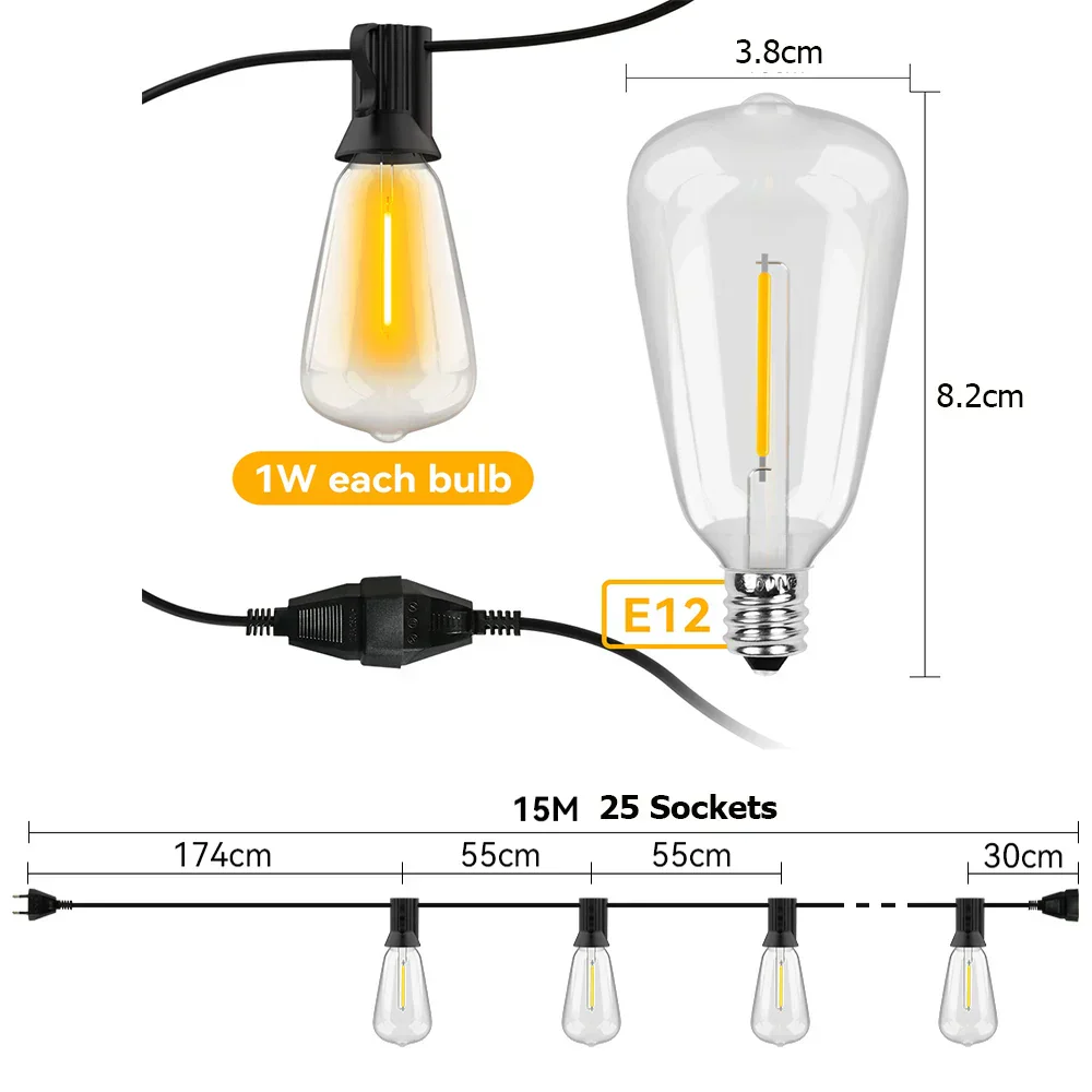 Waterproof LED Light String - LumiGlow - Image 4