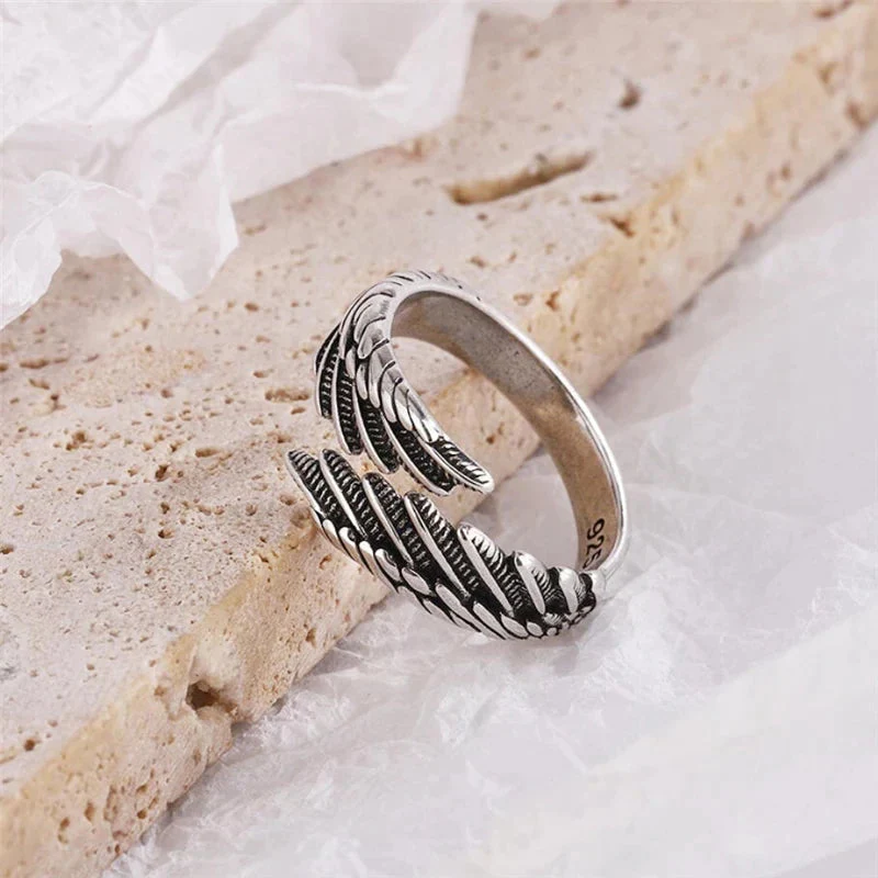 Wing Feather Ring | Adjustable Sterling Silver | Women’s Jewellery - Image 2