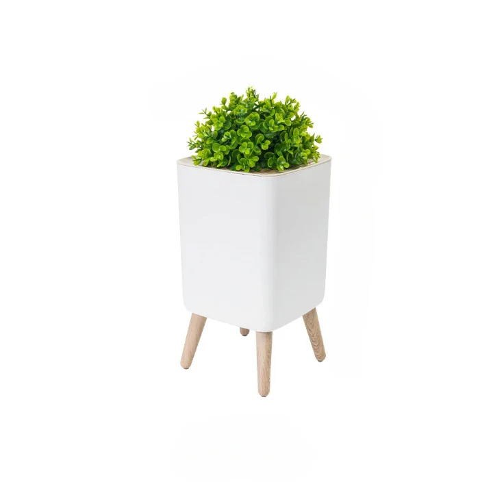 Wooden High Foot Trash Can with Press Cover – EcoBin - Image 10