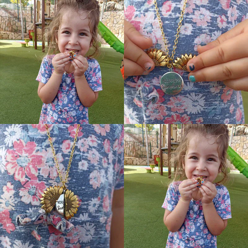 "You're My Sunshine" Sunflower Locket Necklace - Image 4